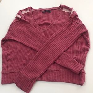 Abercrombie & Fitch Pink V Neck Sweater